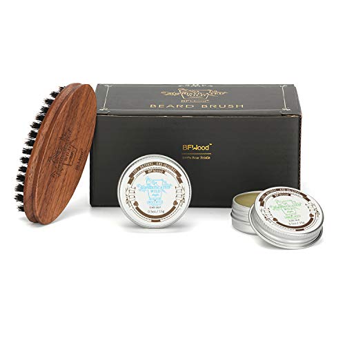 BFWood Mini Beard Brush and Balm - Sandalwood Scented & Unscented