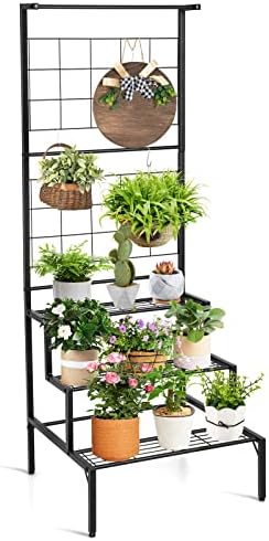 Yaheetech Scaffale Per Piante Da Esterno Fioriere In Legno Interno Balcone Pota Vasi Fiori 75 X 26 X 140 Cm 38526547