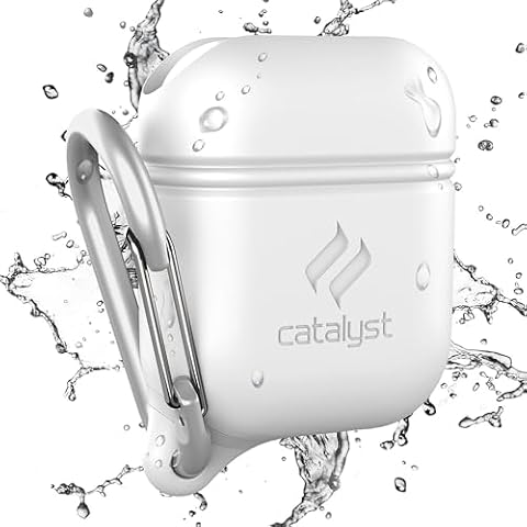 Catalyst Wodoodporne i odporne na upadki etui AirPods (1. i 2. generacji) białe – wodoszczelne, z karabińczykiem, odporne na uderzenia, upadki, upadki