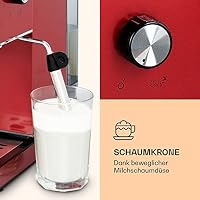 Klarstein Pausa Espressomaker, Siebträger mit 1350 Watt, Espressomaschine 20 Bar Druck, Espresso Siebträger mit Wassertank: 1,4 Liter Edelstahl,rot – Ansicht 5