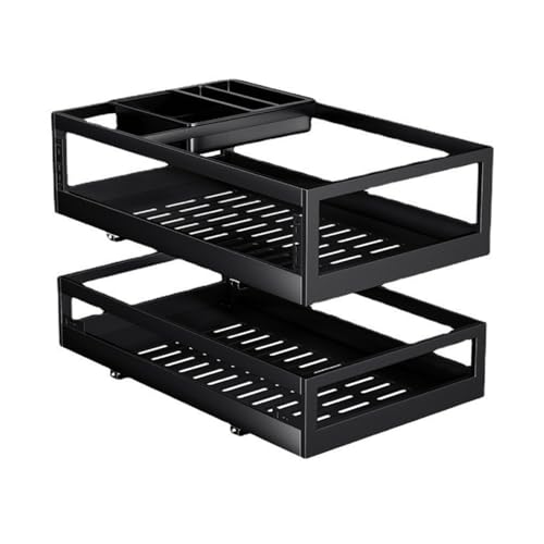 Kitchen Nizer Ausziehbares Gewürzregal für Schränke, ausziehbar, Eckschrank, Nizer für unter der Spüle, Zuhause, für Speisekammer, Bad und Küchenschrank