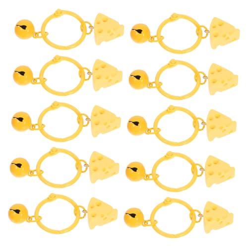 ULDIGI 10pcs Cheese Keychain Bell Candy Color Bag Charms for Women Kids Mini Handbag Pendant Backpack Keyrings Party Favors Decoration Accessories