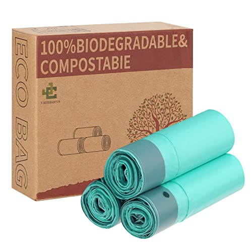 Bolsa de basura compostable con cordón, 15 L, 20 μm, 30 piezas, certificado OK Compost Home (TÜV) y BPI