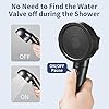 HANLIAN High Pressure Shower Head with Pause Button, 3 Spray Modes Shower Head for RV Camper, Water Saving On Off Shower, Handheld Shower Head with Hose and Adjustable Self-adhesive Holder (Black)