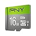 PNY Elite microSDHC-Speicherkarte 16GB + SD-Adapter, 100MB/s Lesegeschwindigkeit, Klasse 10 UHS-I, U1 für Full-HD-Video, Black and Green