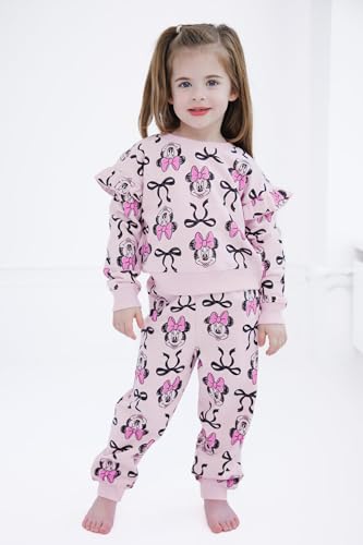 Image of Disney Minnie Mouse Girls' 2-Piece Fleece Sweatshirt and Pants Set for Baby & Kids