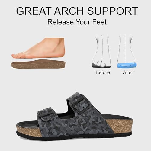 Image of Centrino Men's Berkin-Style Slip-On Sandals | Open Toe Design | Soft PU Footbed | Lightweight & Comfortable | Arch Support | On-Grip Sole | Casual Outdoor Wear (9213)