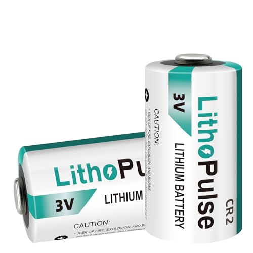 LithoPulse 2 Pack CR2 3V 1000mAh Lithium Battery for Flashlights Home Alarm System Non-Rechargeable CR2 Lithium Batteries 3 Volt