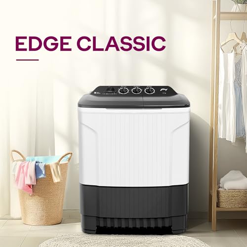 Image of Godrej 7.5 Kg 5 Star, Trio Scrub Pulsator for Powerful scrub and Stain Removal, Toughened Glass Translucent Lid, Semi Automatic Top Load Washing Machine (WS EDGE CLS 75 5.0 PN2 GPGR, Graphite Grey)