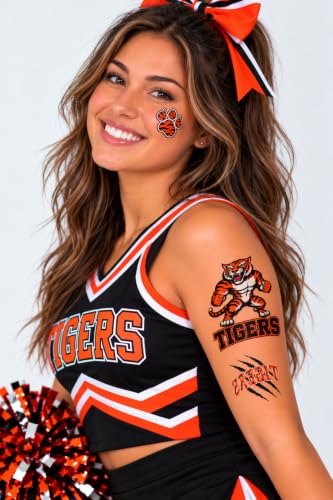 Tiger Spirit Temporary Tattoos - MADE IN USA - School & Team Spirit - 48pk | Tiger Tattoos, School Spirit, Team Spirit, 48 Pack