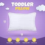 Utopia Bedding Toddler Pillow (White, 2 Pack), 13x18 Toddler Pillows for Sleeping, Soft and Breathable Cotton Blend Shell, Polyester Filling, Small Kids Pillow Perfect for Toddler Bed and Travel