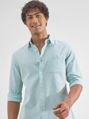Image of Highlander Men Men's Relaxed Fit Casual Shirt | Cotton Linen | Relaxed fit | Full Sleeves|Premium Shirt for Man