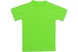 Boys Neon Sun Protection Rash Guard Swim Shirt Toddlers UPF50+