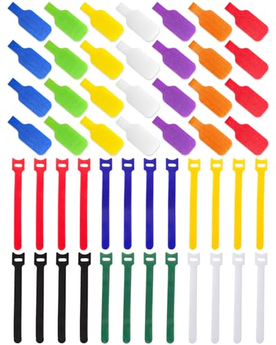 Cable Management Kit, 28 Pcs Multi-color Cable Labels and 24 Pcs Reusable Fastening Cable Ties, Cord Labels/Wire Ties For Home, Office, Desk, Cable Organizer, Cord Management