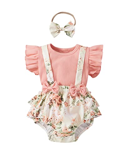 Image of Newborn Baby Girls Daisy Romper Dress Summer Mama Saying Clothes Short Sleeve Jumpsuit Floral Onesie Headband