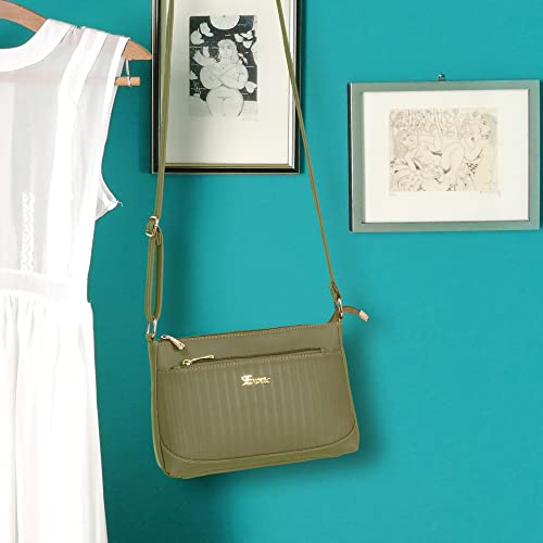 Image of EXOTIC Women's Studded Dual Tone Sling Bag -Green