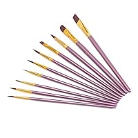Künstlerpinsel Set 10 Stück – Nylon Borsten, Für Acryl, Aquarell, Gesichtsmalerei, Größen 5/8 Bis 2/0