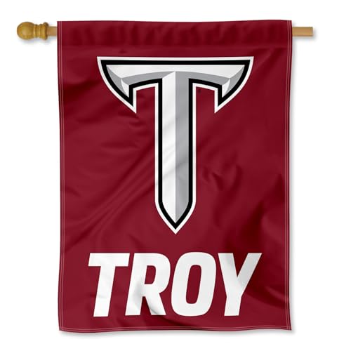 Troy Trojans Logo Double Sided House Banner Flag