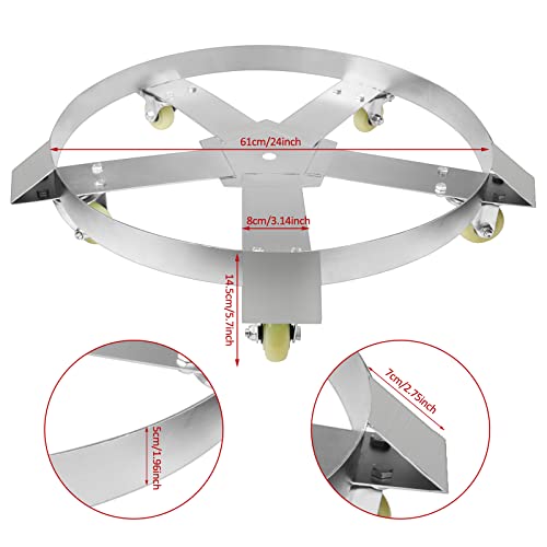 55 Gallon Drum Dolly, Heavy Duty Drum Dolly 5 Swivel Caster Low Profile 1000Lbs Steel Frame Dolly Non Tipping Hand Truck For Drum Handling Industrial Use #TOP4