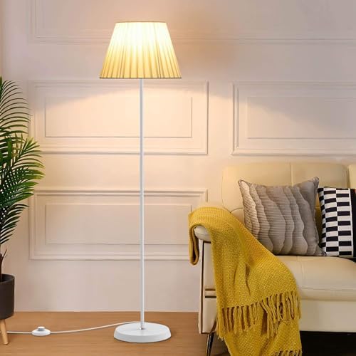 Sumkyle Floor Lamp with Fabric Lampshade, Modern Tall Lamps for Living ...