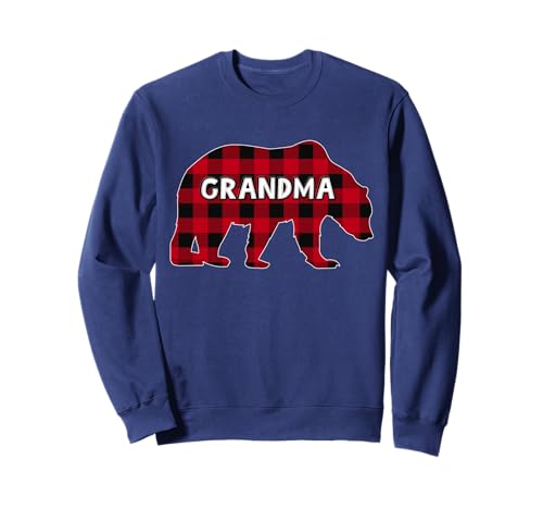 Buffalo Plaid Bear Christmas Pajama Matching Family Grandma Sweatshirt