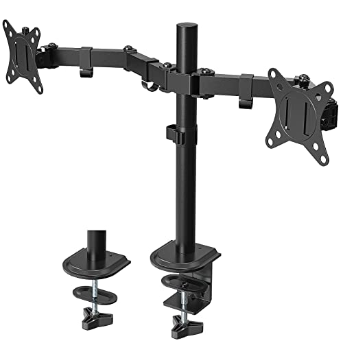 PUTORSEN Soporte de Doble Brazo de Escritorio Ajustable, para Pantalla de Monitor de TV, LCD y computadora de13-32, con Capacidad de Carga de 8Kg para Cada Monitor
