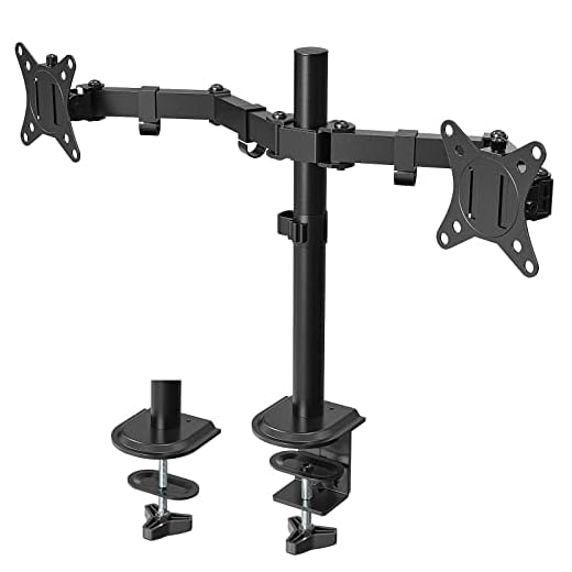 PUTORSEN Soporte de Doble Brazo de Escritorio Ajustable, para Pantalla de Monitor de TV, LCD y computadora de13-32, con Capacidad de Carga de 8Kg para Cada Monitor