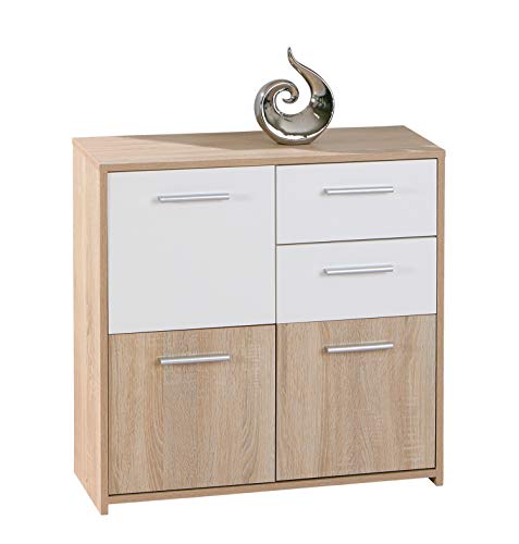 Preisvergleich Produktbild Kit Buffet Eboli Rovere / Bianca cm.77x30x77h