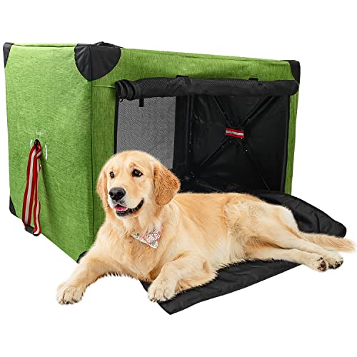 Uyoyous Large Soft Dog Crate 37.4 X 26 X 26 Inch Foldable Dog Kennel 3 Door Portable Steel Frame Collapsible Dog Crate For Training Travel Quickly Folding And Unfolding #TOP7