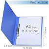 Acocony 11x17 Binder Ledger Size 11x17 Folders Punchless with Clamp Tabloid Folder Plastic Blue Pack of 1