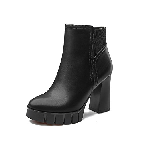 Bottes étanches à talons hauts et bout rond confortables pour femme