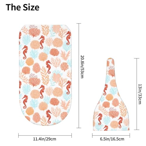 Image of Tropical Pattern Corals Sea Horse Newborn Swaddle Blankets Hat Sets Soft Baby Receiving Blanket Swaddle Sack for Baby Shower Infant Boy Girl Gift