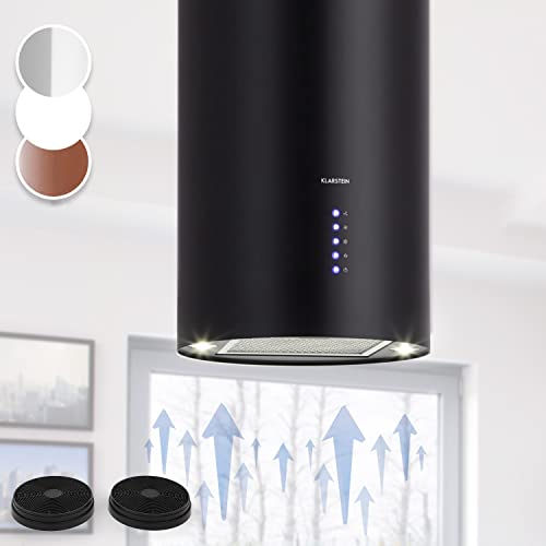 Klarstein Beretta Hotte aspirante insulaire avec filtre à charbon actif 35 cm (Ø) / 60 cm Noir