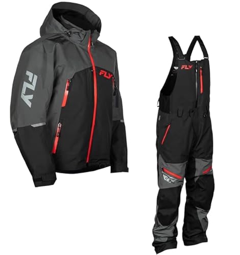 Fly Racing Incline Set – Men’s Waterproof Snowmobile Shell with Hydraguard, Jacket & Bibs, Breathable, Reflective Gear