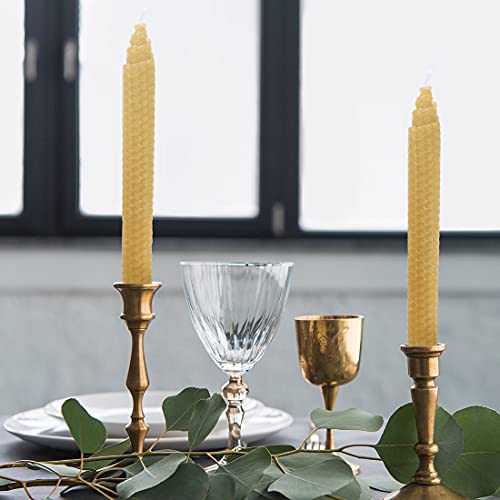 DEYBBY Velas cônicas de cera de abelha de favo de mel, 6 velas de cera de abelha não tóxicas não tóx