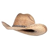 UPF 50+ Palm Leaf Cattleman Cowboy Hat - Dark Palm XL