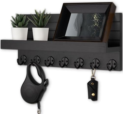 Lwenki Key Holder Wall Mount, Entryway Key and Mail Holder with 7...