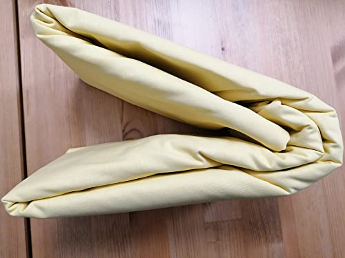 Pago Poco Fitted Sheet with Corners for Double Bed in Plain Colour 180 x 200 + 25 cm, 100% Cotton, in All Colours!!!!! (Yellow) - Image 3
