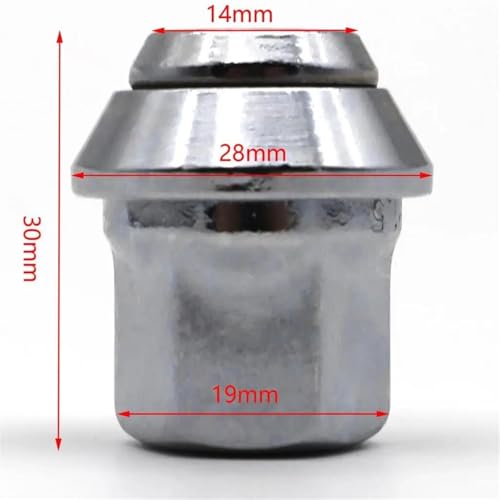 Tuercas de rueda coche Ford B-Max perno de tornillo de neumático M12x1.5 de 19 mm hexagonal 5