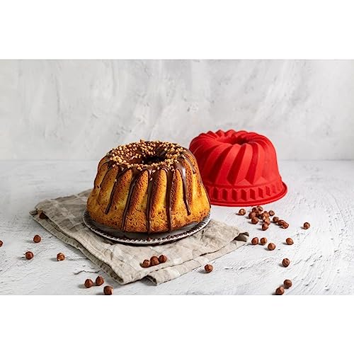 Dr. Oetker Tulbandvorm Flexibel, Bakvorm Silicoon Taartvorm, Ø 22 cm, Rood - Afbeelding 2