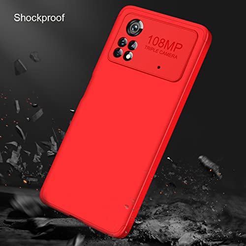 Image of Kapa Double Dip Full 360 Protection Back Case Cover for Poco X4 Pro (5G) (Red), Poly Carbonate