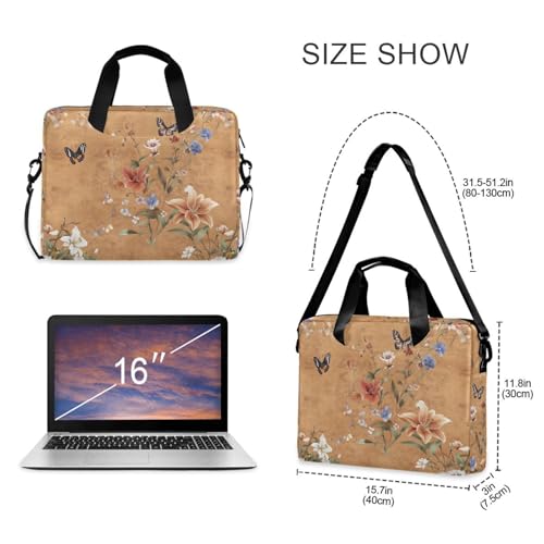 Maletín portátil para laptop 15.6 pulg con diseño flores miniatura 5