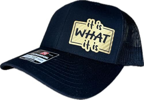 It is What It is Hat (US, Alpha, One Size, Black/Black with Carbon Fiber Gold Patch)