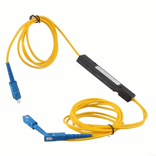 Répartiteur de fibre optique, connecteur 1 à 2 Pigtail SC/UPC pour réseaux optiques FTTH et réseaux optiques passifs à faible perte monomode 9/125um Coque en plastique ABS pour technicien de