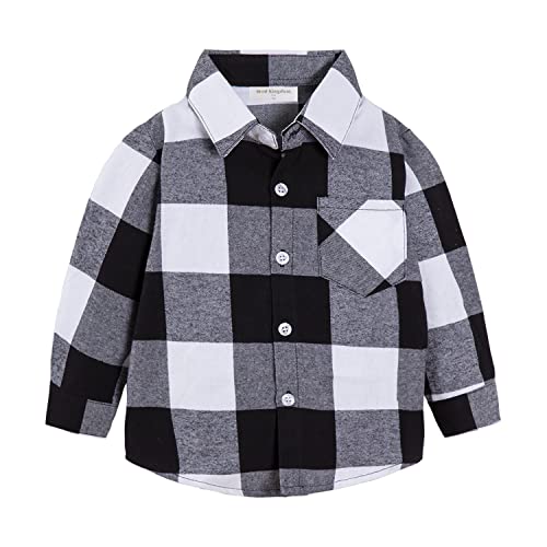 Image of Mud Kingdom Boys Plaid Flannel Shirt Long Sleeve Button Down Casual