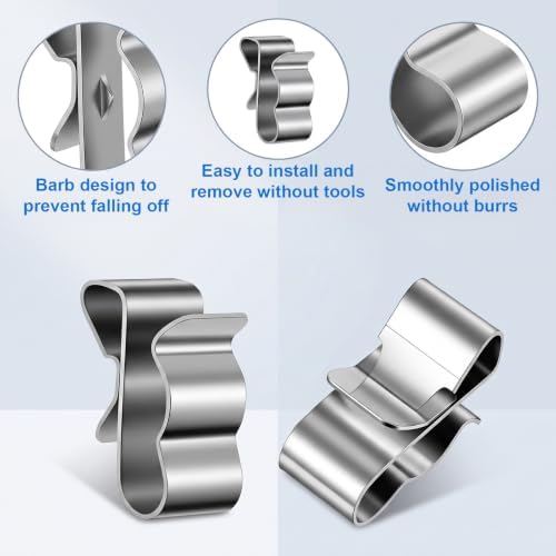 200Pcs Trailer Frame Wire Clip, Stainless Steel Metal Cable Clips for Boat — 사진 2