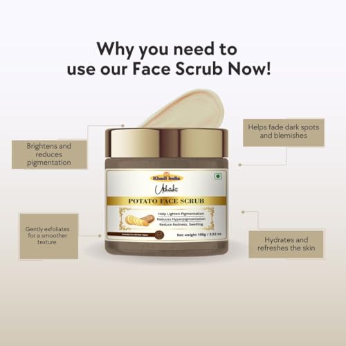 Image of Khadi Potato Face Scrub 100 gm | Refreshes & Brightens Skin | Hydrating & Exfoliating Scrub for Pigmentation & Dark Spots | All Skin Types | For Men & Women