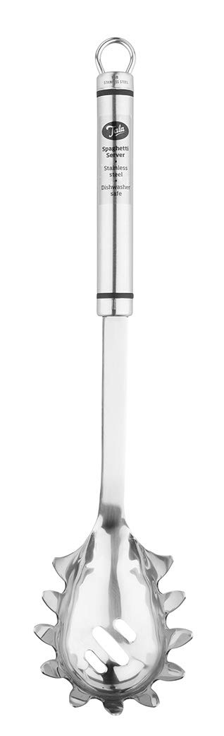 Tala Silver Stainless Steel Spaghetti Pasta Server, An Essential Spoon For Serving On Pasta Or Noodles, With Draining Holes