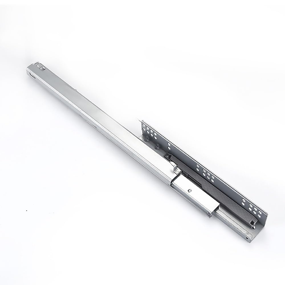 Guide per cassetti per carichi pesanti, Guide for cassetti nascoste a estrazione totale con chiusura ammortizzata sottotop, confezione da 2, argento, 300-500 mm(350mm/14inch)