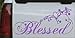 Blessed With Swirls Hearts Christian Car Window Wall Laptop Decal Sticker -- Purple 5in X 10.7in